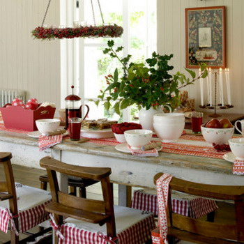 mesa navideña de estilo country