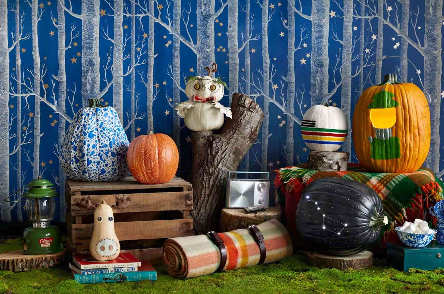 Calabazas en tu decoracion de Halloween - un bosque