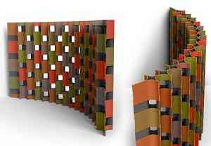 Separador de espacios con alfombras recicladas 4