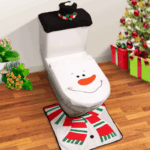 tapa del inodoro navidena de muneco de nieve