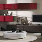 mueble modular en rojo