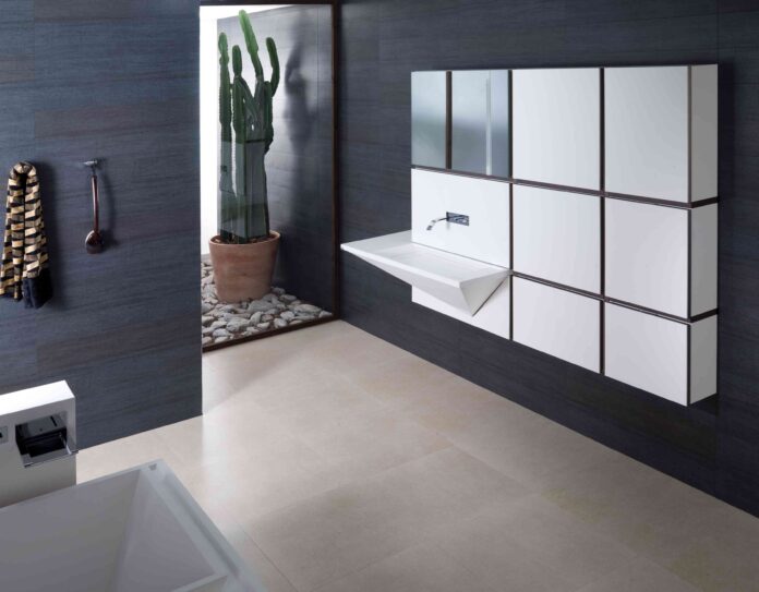 Baño de diseño con inspiración cubista, mondart Baño de diseño con inspiración cubista, mondart