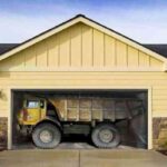 mural 3d simulando que nuestro garaje aloja un gran camion