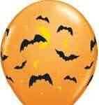 Globo naranja con murciélagos para Halloween