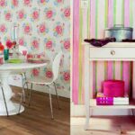 Papel pintado y pared pintada a mano