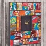 Reloj hecho de latas recicladas