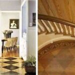 Suelo pintado con cuadros o rombos