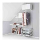 vestidor de IKEA -algot-riel-susp-baldas-percha-pantal-blanco