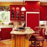 cocina-pared-oro-provenzal-rojo
