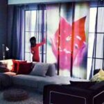 Decoración de cortinas a todo color con Ikea