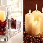 Decoración con velas y fruta