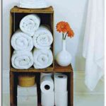 cajas recicladas en el baño