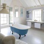 Decoración de baños en blanco y celeste