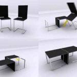 Sillas que se unen para crear una mesa