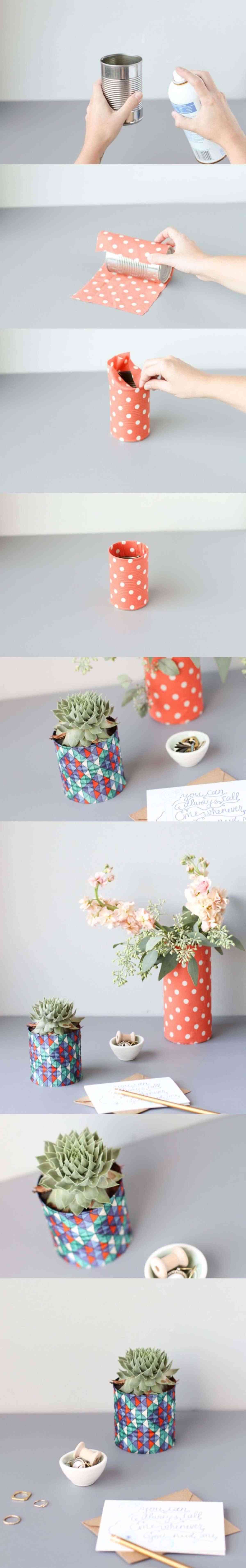 decora latas con papel