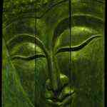 Panel cuadro Buda color verde