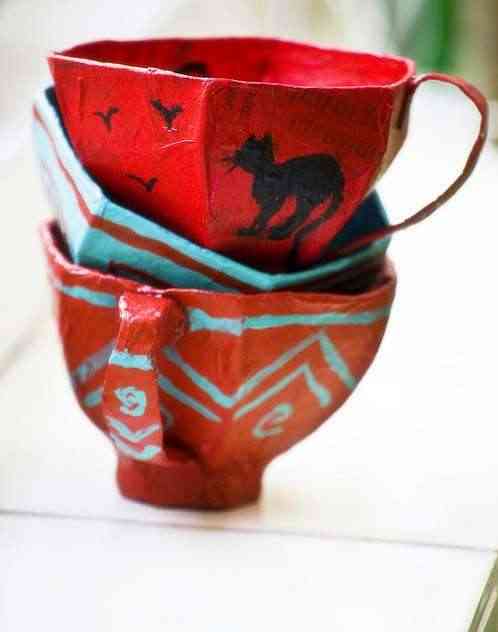 Recicla tus cartones. Tazas decorativas 2 Recicla tus cartones. Tazas decorativas 2