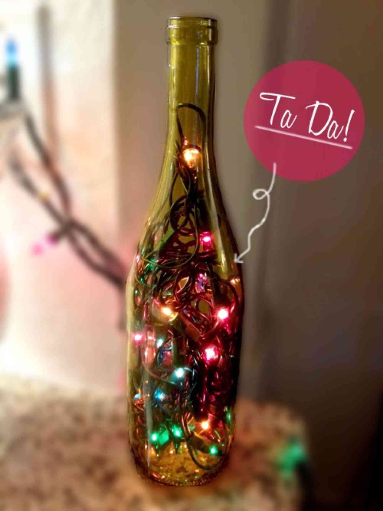 Decoración de Navidad: ¡Botellas como lámparas navideñas! 4