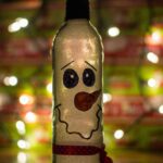 botellas con luces de navidad – lampara navideña – muñeco de nieve