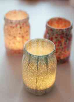 Originales botes de cristal para decorar 2 luminarias