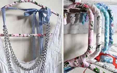 Perchas decoradas con tela 1 Perchas decoradas con tela 1