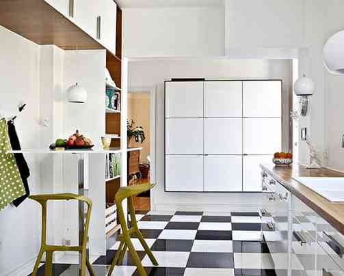 Cocina tricolor: Verde, Blanco y Negro. 1