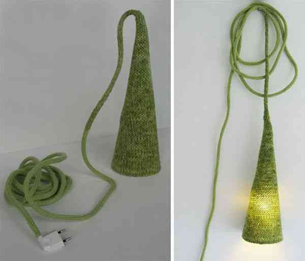 Lámpara vestida de punto knitted 1 Lámpara vestida de punto knitted 1