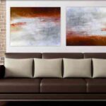 Salones ideales con dos cuadros para decorar