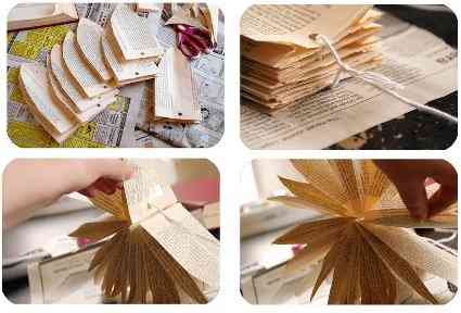 Haz una estrella con hojas recicladas 2