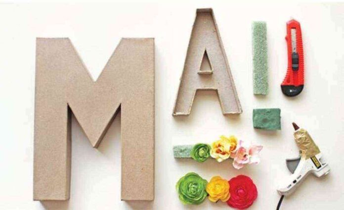 hacer letras con relieve con flores