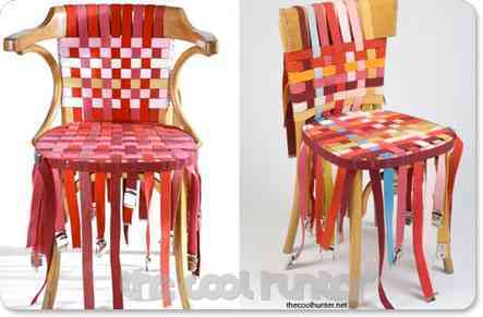 Silla tapizada con cinturones 1 silla tapizada con cinturones