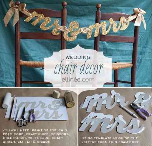 Decoración de sillas para bodas 1 guirnalda