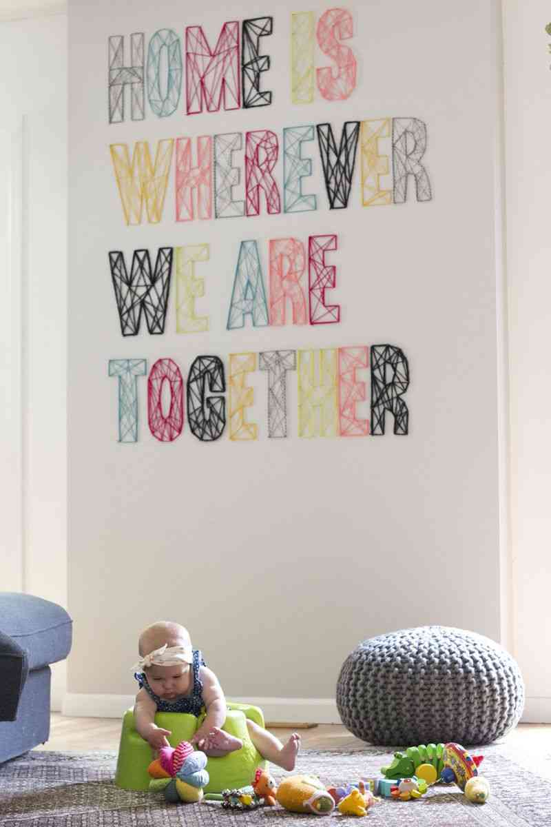 Decorar con lana las paredes 1 dormitorio