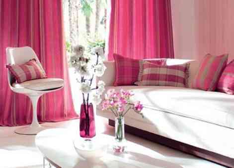 Salón en color rosa y blanco 1 salon