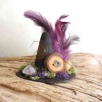 sombreo de bruja como centro de mesa