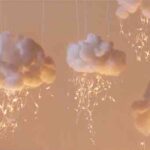 nubes iluminadas de algodon