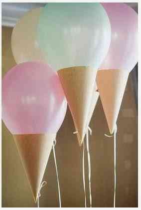 globos en forma de helado