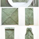 origami en una servilleta de tela