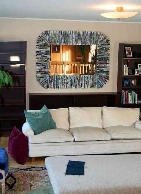 DIY: Marco decorado con revistas recicladas 2 salon