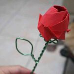 origami rosas de papel diy