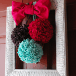 Cuadro decorativo con pompones de trapillo