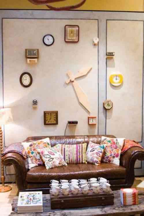 Encantadoras paredes decoradas con relojes ¡encantadoras!
