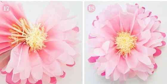 flores de papel de tisu para tu salon