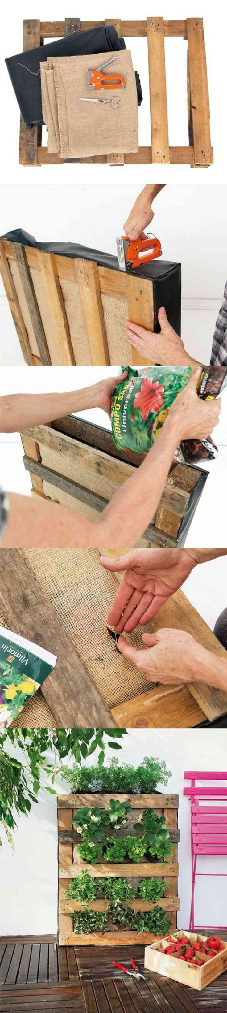 DIY hacer un huerto vertical con palé 2 jardin vertical