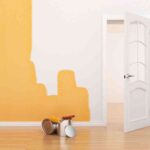 Painting of an empty room. Renovation house. 3D illustration