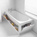 bañera con mueble incorporado – ahorrar espacio en el baño