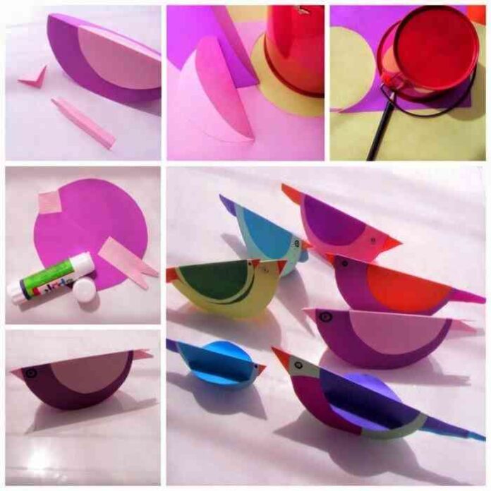 manualidad infantil pajaros de papel