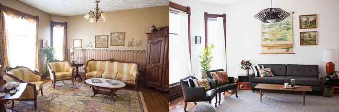 antes y despues salon
