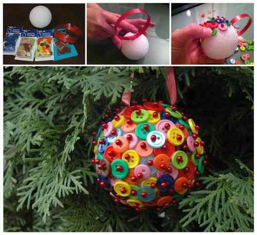 esferas navideñas con botones