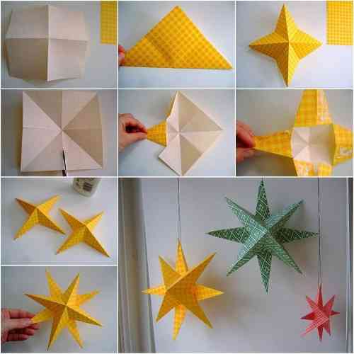 Estrellas de papel en origami paso a paso